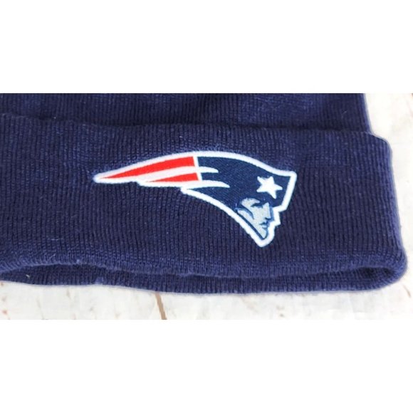 Navy Blue New England Patriots Embroidered Graphic Warm Scully Football Hat - Picture 8 of 11